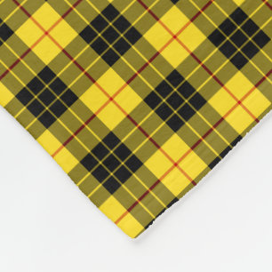 Cobertor De Velo Tartan amarelo do clã de MacLeod e preto brilhant
