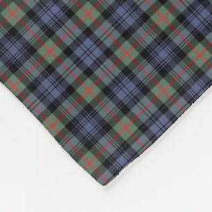 Cobertor De Velo Tartan antigo azul e verde da luz do clã de Murra
