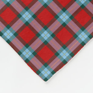 Cobertor De Velo Tartan brilhante do vermelho e dos azul-céu do cl