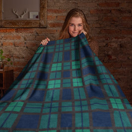 Cobertor De Velo Tartan Clan Black Watch Xadrez Blue Green Check
