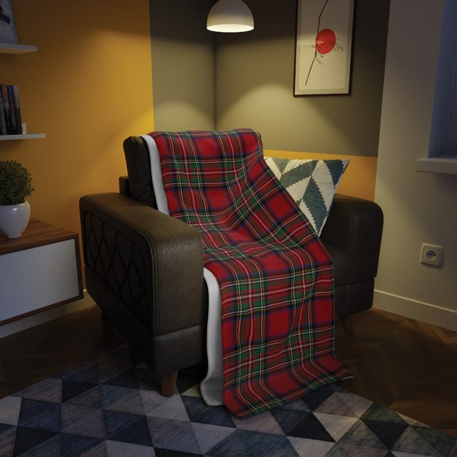 Cobertor De Velo Tartan Clan Stewart Xadrez Red Green Check Pattern (Criador carregado)