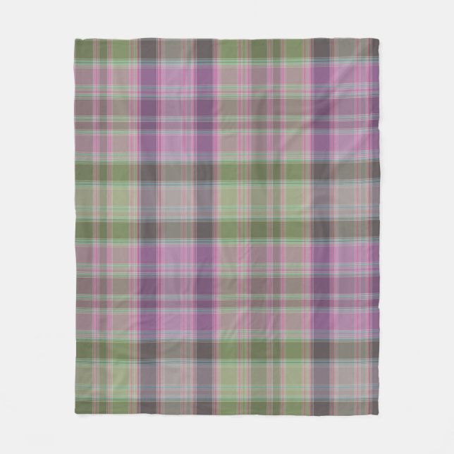 Cobertor De Velo Tartan clássico verde lilac.  (Frente)