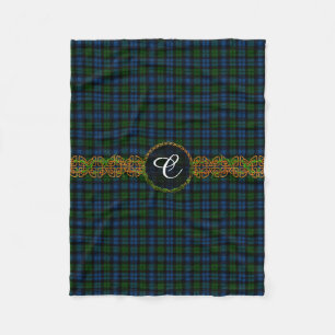 Cobertor De Velo Tartan das forças armadas de Campbell do monogram