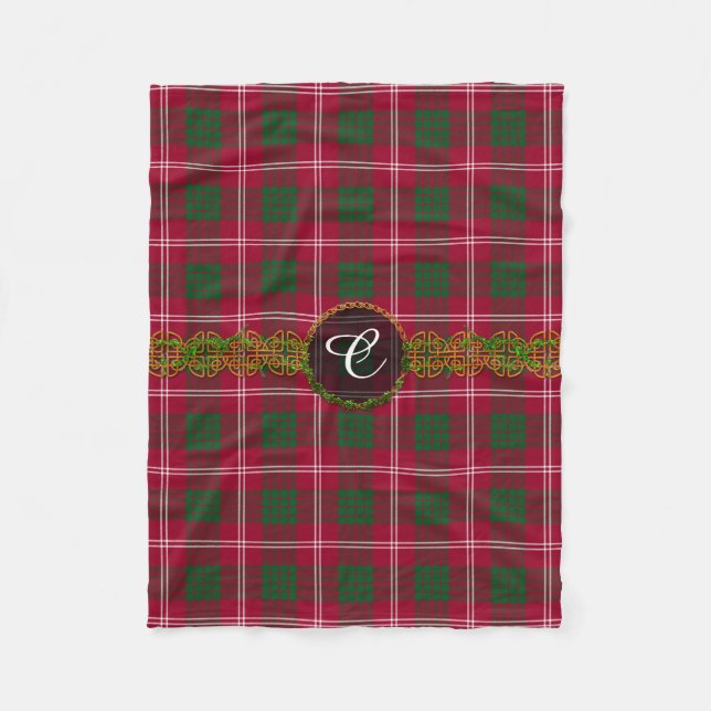 Cobertor De Velo Tartan de Crawford do monograma (Frente)