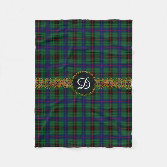 Cobertor De Velo Tartan de Davidson do monograma (Frente)