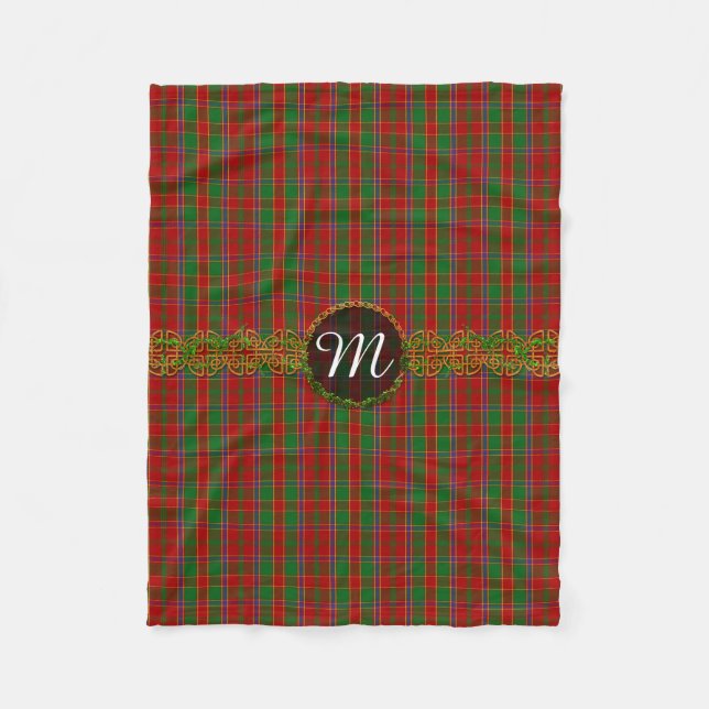 Cobertor De Velo Tartan de Munro do monograma (Frente)