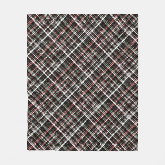 Cobertor De Velo Tartan de Natal texturizado. (Frente)
