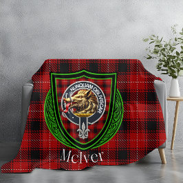Cobertor De Velo Tartan do Clã Escocês McIver Crest
