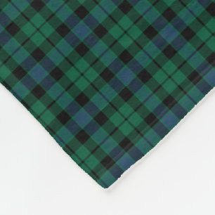 Cobertor De Velo Tartan do verde do clã de MacKay, o azul e o pret