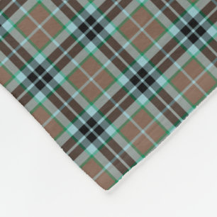 Cobertor De Velo Tartan marrom e azul da luz do clã de Thompson -