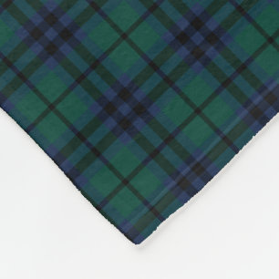 Cobertor De Velo Tartan moderno azul escuro e verde do clã de Keit