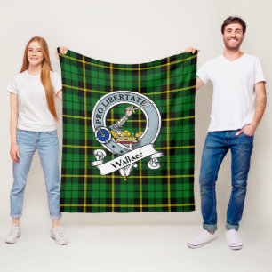Cobertor De Velo Tartan Plaid do Símbolo do Clã Wallace Green
