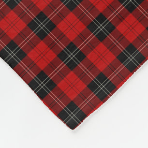 Cobertor De Velo Tartan preto e vermelho do clã de Ramsay