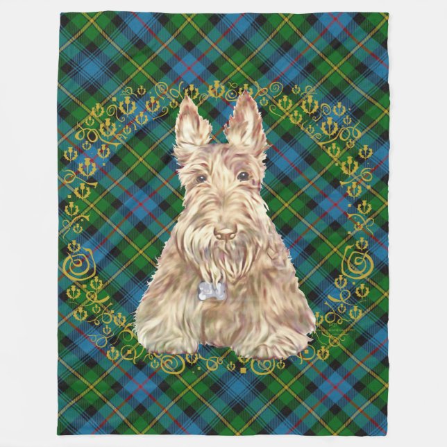 Cobertor De Velo Tartan Scottie Trigo (Frente)