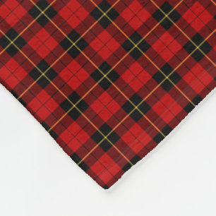 Cobertor De Velo Tartan vermelho do clã de Wallace e preto clássi