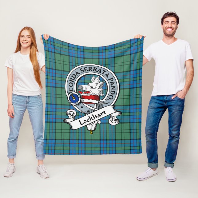Cobertor De Velo Tartan Xadrez do Emblema do Clã Lockhart (In Situ)