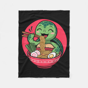 Cobertor De Velo Tartaruga Comendo Ramen Kawaii Tartaruga Japonesa