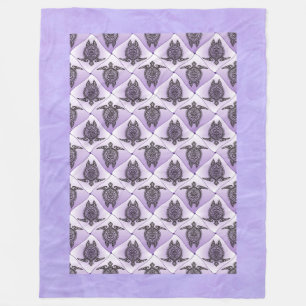 Cobertor De Velo Tartarugas Marinhas Shamânicas Padrão - violeta