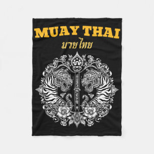 Cobertor De Velo Tatuagem de Arte Muay Thai Sak Yant Tigre Duplo Ki