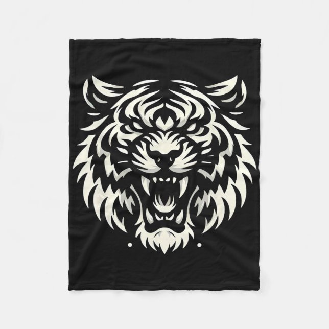 Cobertor De Velo Tatuagem de luta de MMA Muay Thai Tigre Rugido Kic (Frente)