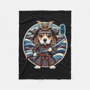 Cobertor De Velo Tatuagem do cão Samurai japonês, Beagle Kawaii Nin