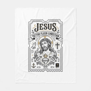 Cobertor De Velo Tatuagem Jesus Flash Cristão Jesus Tatuagem Flash 