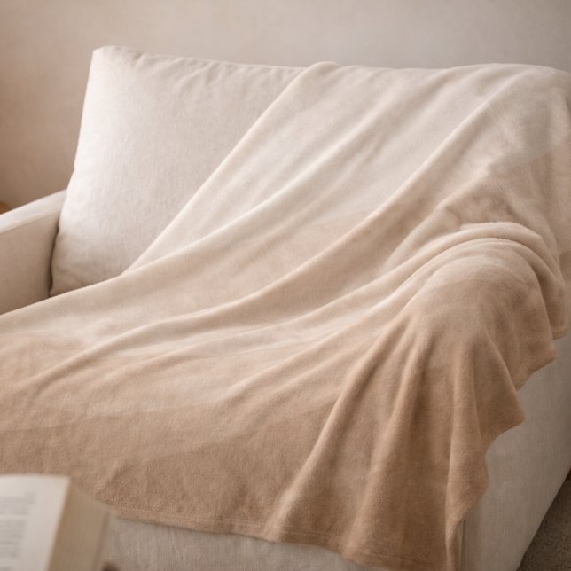 Cobertor De Velo Taupe Ivory Horizon Fleece Blanket (A soft taupe-to-ivory gradient brings gentle contrast and layered depth to neutral spaces)