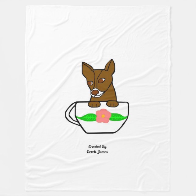 Cobertor De Velo Teacup Chihuahua Large Fleece Blanket (Frente)