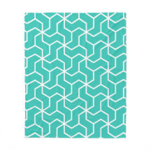 Teal Blue Zigzag Padrão Geométrico Moderno Art-Dec