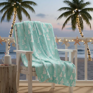 Cobertor De Velo Teal Christmas Tree Pattern#6 ID1009