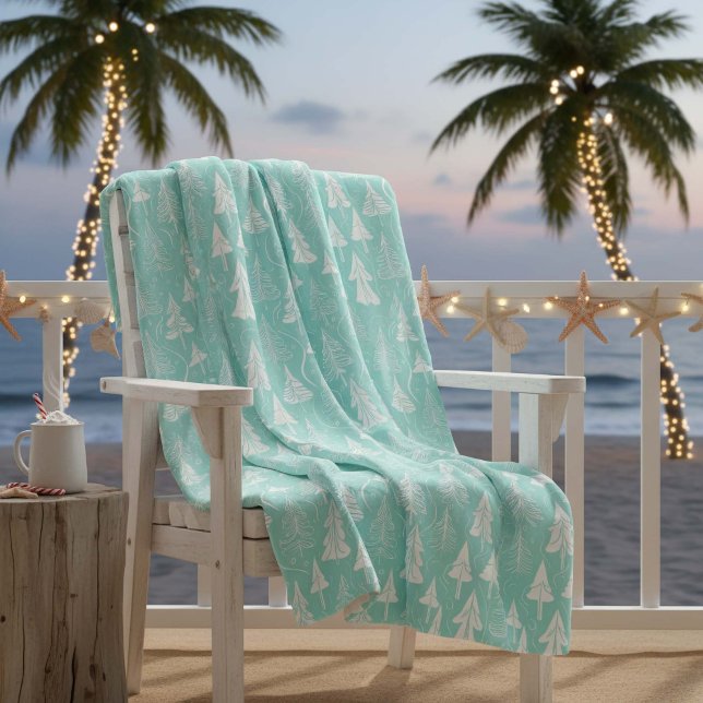 Cobertor De Velo Teal Christmas Tree Pattern#6 ID1009 (Criador carregado)