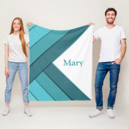 Cobertor De Velo Teal e branco personalizados