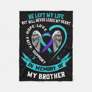 Cobertor De Velo Teal E Roxo Em Memória Do Meu Irmão Suicida Aw