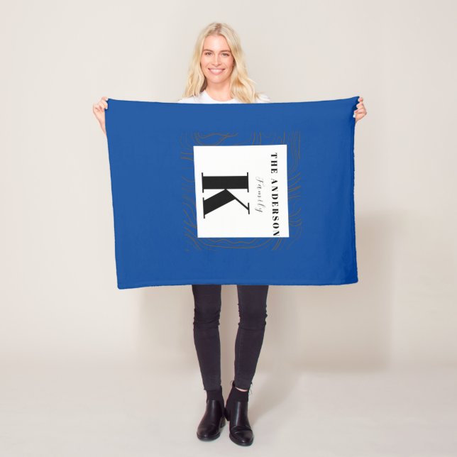 Cobertor De Velo Teal Monograma Moderno, Na moda e Legal (In Situ)