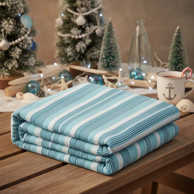 Cobertor De Velo Teal Pinstripe Natal Pattern#28 ID1009 (Criador carregado)