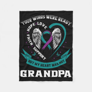 Cobertor De Velo Teal Purple Ribbon Wing Suicídio Preventi
