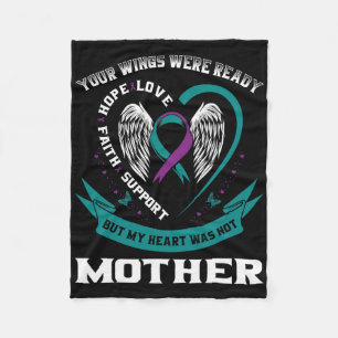 Cobertor De Velo Teal Purple Ribbon Wings Sensibilização para o Sui