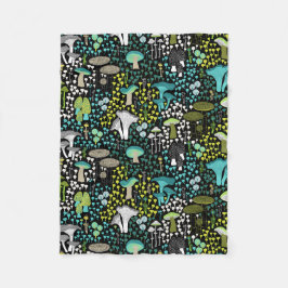 Cobertor De Velo Teal Retro Mushroom