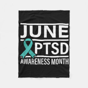 Cobertor De Velo Teal Ribbon June Ptsd Awarness Mês