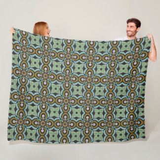 Cobertor De Velo Teal Turquoise Ochre Retro Hip Bohemian Art Motif