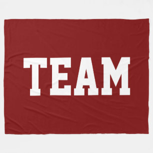 Cobertor De Velo TEAM Bold Texto Atlético Branco Em Vermelho Vintag