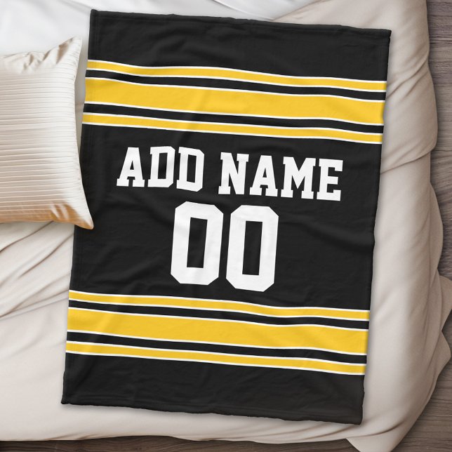 Cobertor De Velo Team Jersey com nome e número personalizados (Personalized fleece blanket - Sports Theme)
