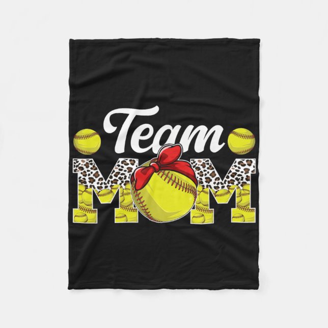 Cobertor De Velo Team Mom Leopard Softll Team Mom Softll Team Mama  (Frente)