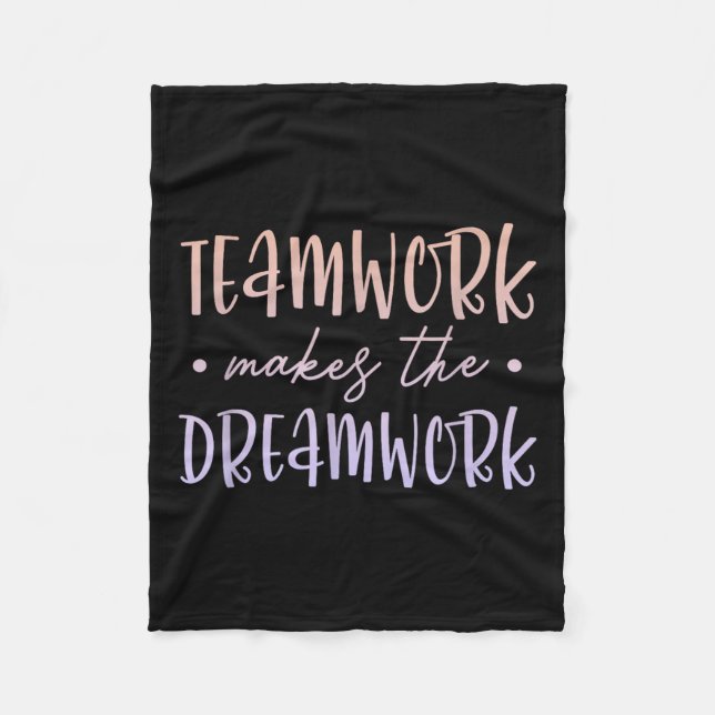 Cobertor De Velo Teamwork Makes The Dreamwork Employee Team Motivat (Frente)