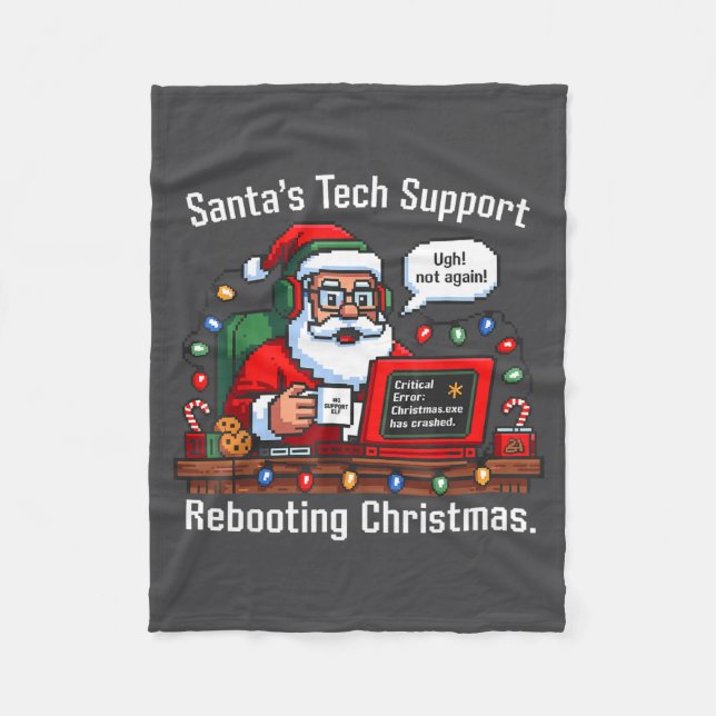 Cobertor De Velo Tech Support s Santa Rebooting Meme (Frente)