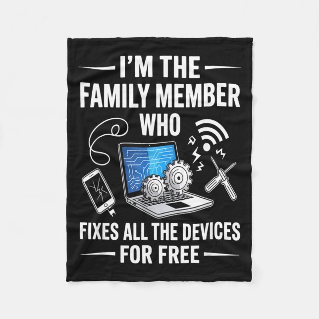 Cobertor De Velo Tech Suprt Design For Men, Boys, Dad. Funny Meme  (Frente)