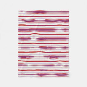 Cobertor De Velo Tecido listrado moderno chique vermelho e roxo