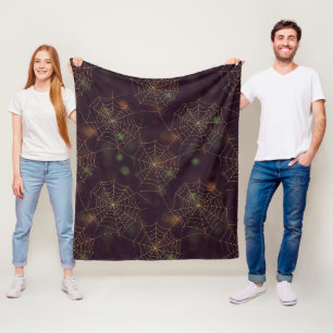 Cobertor De Velo Teia de Aranha Dourada Bokeh – Elegante Teia de Ha