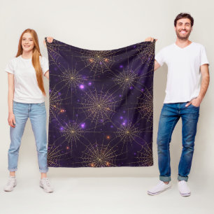 Cobertor De Velo Teia de Aranha Dourada Bokeh – Elegante Teia de Ha