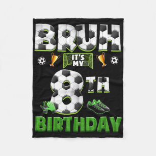 Cobertor De Velo Tema de Futebol de Aniversário de 8 anos do Bruh E